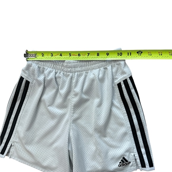 Adidas Youth Boys White & Black Stripe Athletic Shorts Size Medium 10-12‎ - Picture 3 of 8